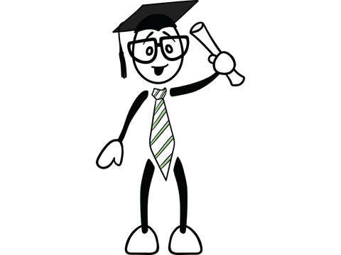 celebratory graduate figure with diploma on transparent background - Download Free Stock Videos Pikwizard.com
