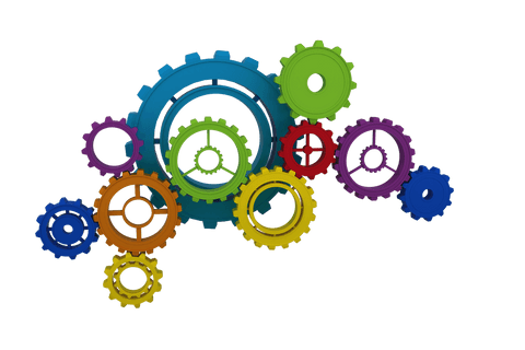 Colorful Transparent Cogs Interconnecting in Workflow Design - Download Free Stock Videos Pikwizard.com