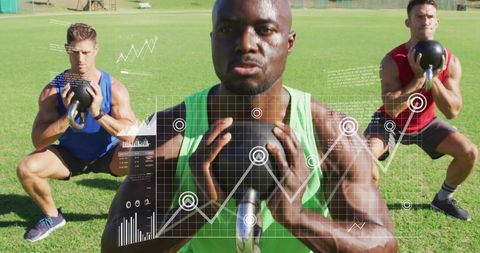 Athletic Men Incorporating Digital Data in Fitness