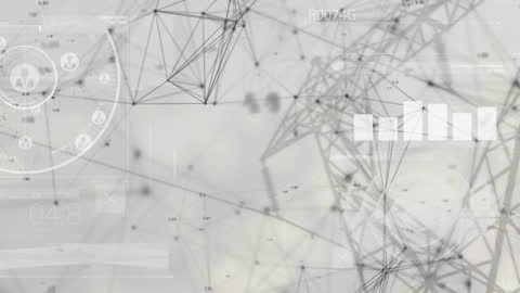 Abstract Network of Connections with Digital Interface Elements