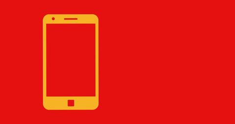 Bold Graphic of Yellow Smartphone Icon on Red - Download Free Stock Images Pikwizard.com