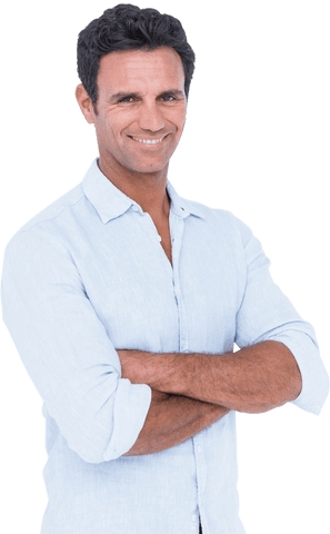 Transparent Confident Man Smiling with Arms Crossed - Download Free Stock Videos Pikwizard.com