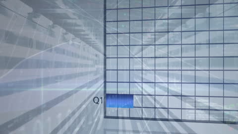 Digital Animation of Financial Data in Futuristic Tunnel