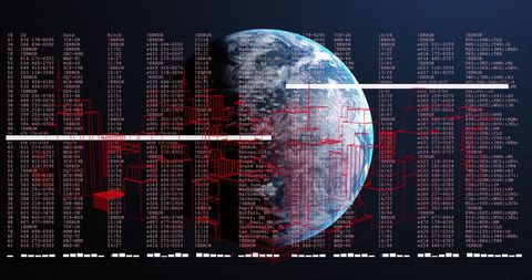 Digital Data Overlay with Globe Highlighting Technological Integration - Download Free Stock Images Pikwizard.com