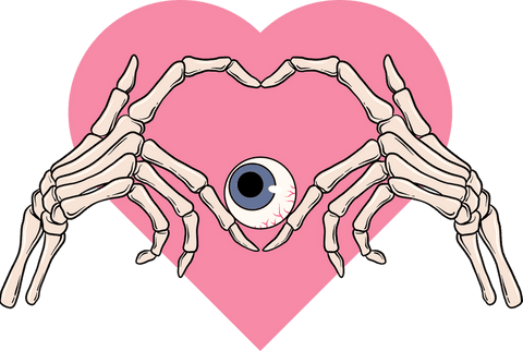 skeletal hands over heart enclosing eyeball, transparent design - Download Free Stock Videos Pikwizard.com