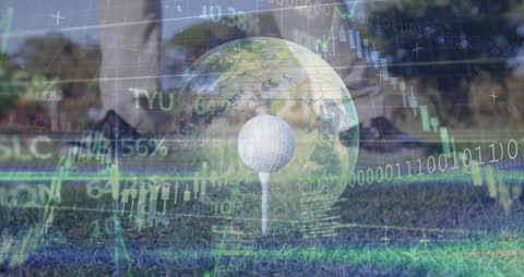Global Golf and Data Analysis Concept with Player