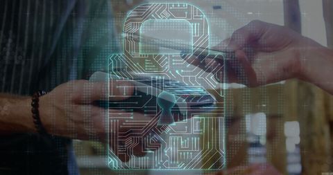 Digital Security Lock Over Electronic Payment Exchange - Download Free Stock Images Pikwizard.com