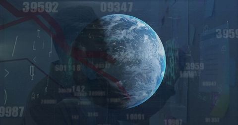 3d earth globe in data driven virtual dashboard concept