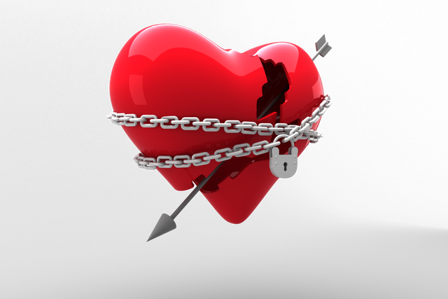 Transparent Broken Heart with Chain and Padlock, Symbolic of Love and Heartbreak - Download Free Stock Videos Pikwizard.com