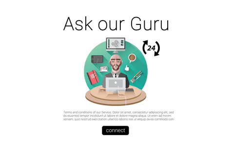 illustrative workstation with tech savvy man on transparent background - Download Free Stock Videos Pikwizard.com