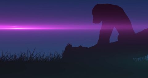 Mystical Animal Encounter at Twilight with Colorful Gradient - Download Free Stock Images Pikwizard.com