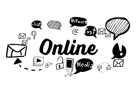 Transparent vector illustration of online community icon set