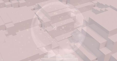 Abstract Bubble with Stars Over Geometric Shapes