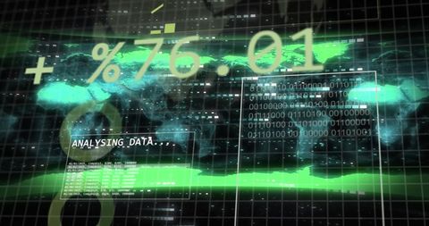 Digital Data Analysis over Global Interface with World Map - Download Free Stock Images Pikwizard.com