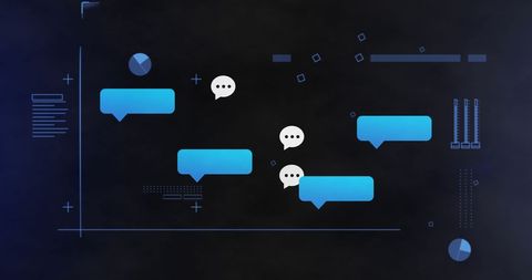 Digital Chat Interface with Blue Message Icons - Download Free Stock Images Pikwizard.com