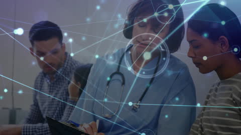 Doctor Consulting Patients with Connected Health Network Overlay