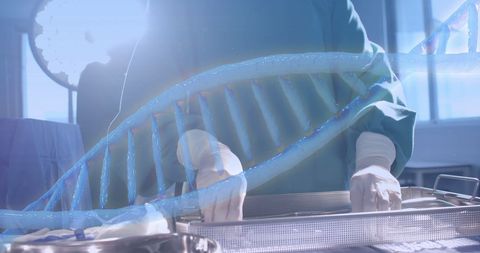 Surgical Team and DNA Strand Highlight Precision Medicine