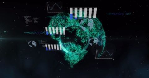 Digital Network Interconnects with Global Data Visualization - Download Free Stock Images Pikwizard.com