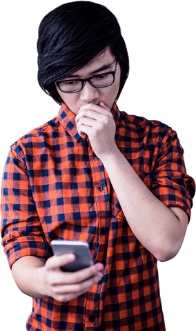 Young Teen Using Smartphone with Surprised Expression on Transparent Background - Download Free Stock Videos Pikwizard.com