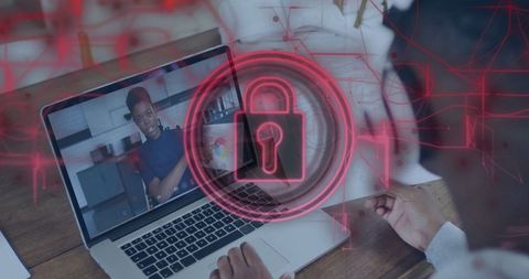 Digital Presentation with Cybersecurity Emphasis on Laptop Screen