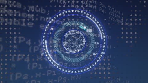 Futuristic Digital Interface with Global Data Network Globe