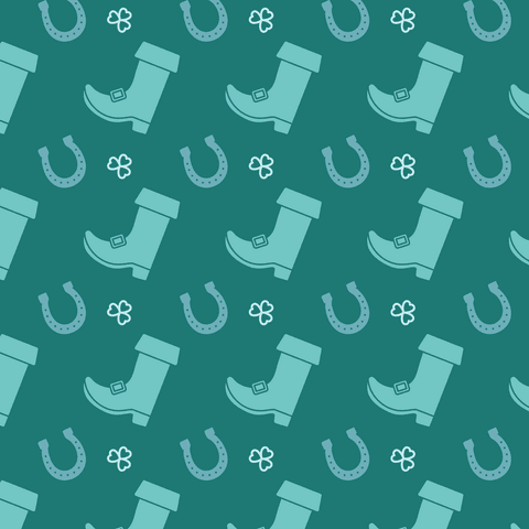 Seamless Pattern of Horseshoes and Clovers on Teal - Download Free Stock Videos Pikwizard.com