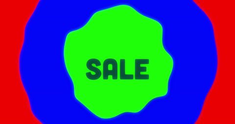 Bright colorful holographic sale banner design