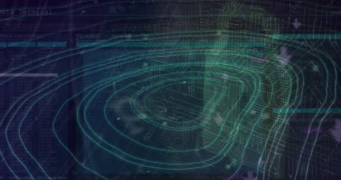 Digital Security Concept with Abstract Hologram Overlay