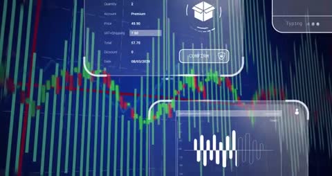 Stock Market Graphs with Financial Data and Animation Overlay