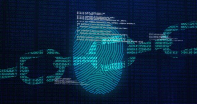 Digital Processing Fingerprint with Data Chain Interface - Download Free Stock Images Pikwizard.com