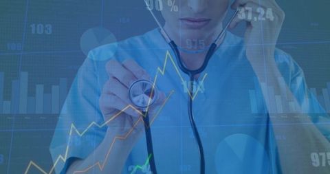 Doctor Interacting with Data Analytics Display