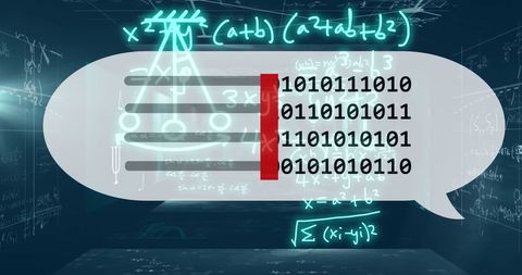AI Binary Coding with Mathematical Data Processing Concepts - Download Free Stock Images Pikwizard.com