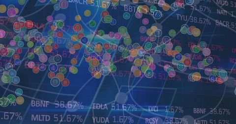 Dynamic floating charts in futuristic digital display