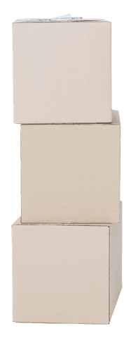 Cardboard boxes stack transparent online delivery concept