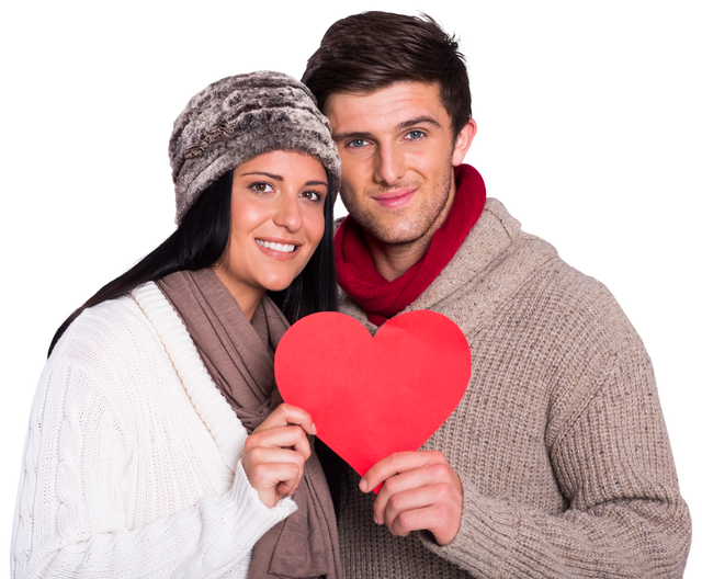 Transparent Couple Holding Red Heart Celebrating Love - Download Free Stock Videos Pikwizard.com