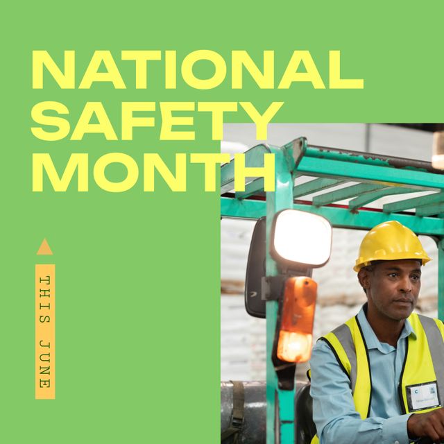 National Safety Month Awareness Poster Featuring Warehouse Worker - Download Free Stock Templates Pikwizard.com