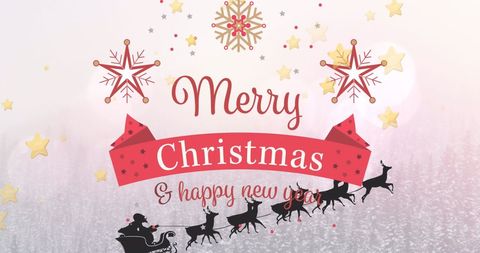Festive Christmas and New Year Greetings with Santa Sleigh - Download Free Stock Images Pikwizard.com