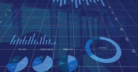 Dynamic Financial Charts and Graphs in Blue Theme - Download Free Stock Images Pikwizard.com
