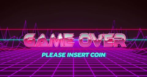 retro game over screen please insert coin - Download Free Stock Images Pikwizard.com