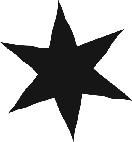 Abstract spiky star shape on transparent background