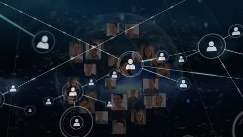 Global Network of Business Profiles Over Digital Globe