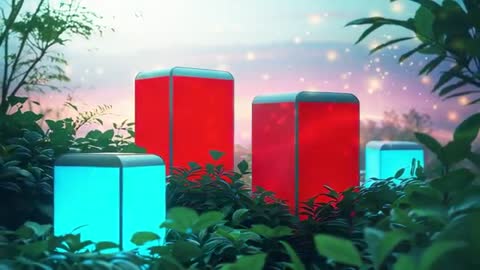 Vibrant Garden Lanterns Illuminating at Twilight with Sparkles