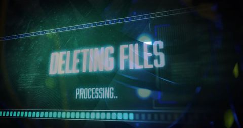 Digital Interface Display With Deleting Files Message - Download Free Stock Images Pikwizard.com