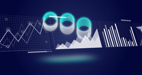 Animation of Data Processing in Futuristic Digital Interface