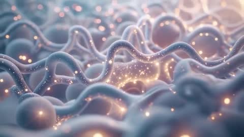 Futuristic Network of Luminous Tubes and Nodes Exploring Depth