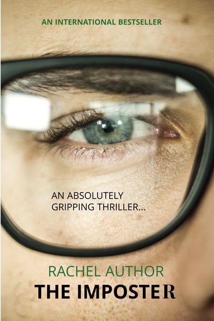 Cover design for a suspense novel focusing on an eye seen through glasses. Perfect for use in promoting thriller books or articles discussing gripping narratives. Enhances thematic concepts of intrigue and scrutiny.