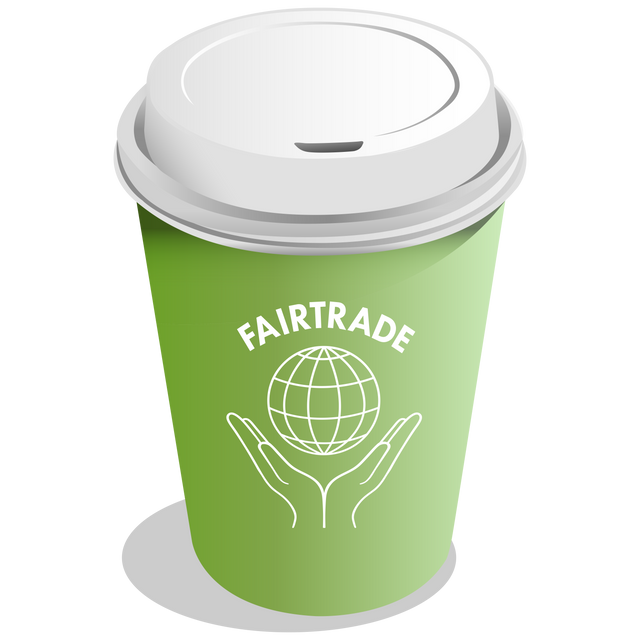 Takeaway Coffee Cup with Fairtrade Text on Transparent Background - Download Free Stock Videos Pikwizard.com