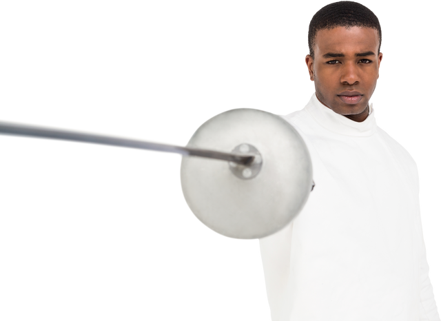 Portrait of Determined Male Fencer in Transparent Background - Download Free Stock Videos Pikwizard.com