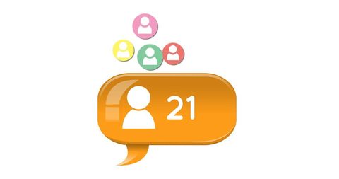 Growing Social Media Notification with Profile Icons and Numbers - Download Free Stock Images Pikwizard.com