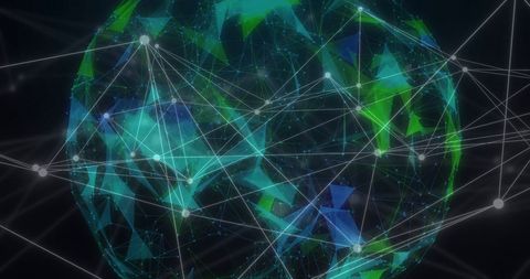 Abstract Global Network with Geometric Nodes and Connections - Download Free Stock Images Pikwizard.com